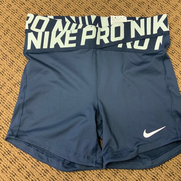 Nike Pro Navy Blue Athletic Shorts - Picture 1 of 5
